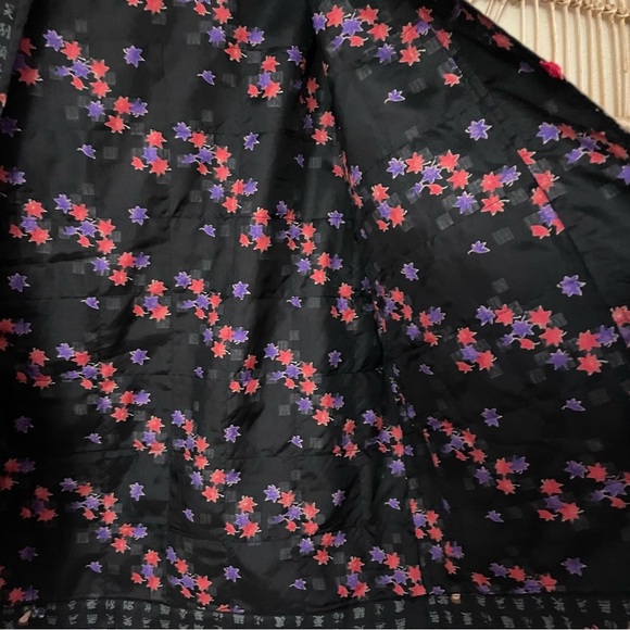 CHICOS Design 100% Silk Asian Geisha Lined Mandarin Artsy Jacket Sz S 1 B36 - Picture 8 of 12